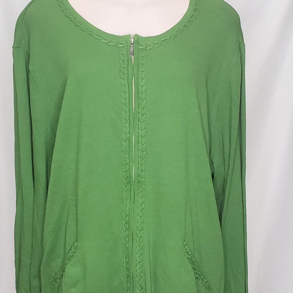 NWT Liz Claiborne Cardigan Zipper Pull 3X